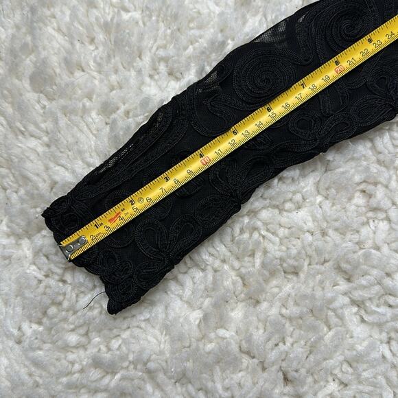 Cache Vintage NWT Long Black Sheer Textured Duster Cardigan EE27 - Picture 10 of 11